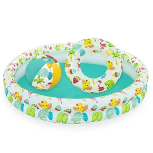 Paveikslėlis Dmuchany basen dziecięcy 1.22x0.2m + piłka i koło 51124