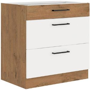 Vigo virtuvės spintelė balta HG 80D 3S BB paveikslėlis